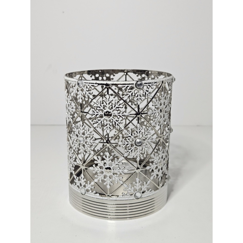 Bath & Body Works Geo Snowflake Candle Holder Single Wick Glitter Christmas
